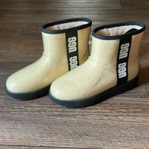 UGG Cream and Black Ankle Boots